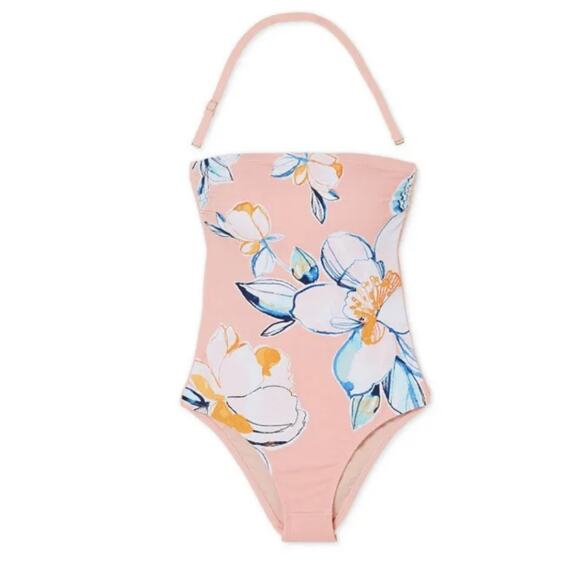 Kona Sol Women's Medium Coverage One Piece Swimsuit Size XL Pink Floral - Picture 1 of 8